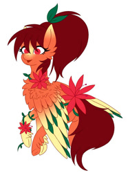 Size: 653x876 | Tagged: safe, artist:bloomydia, pegasus, pony, flower, simple background, solo, white background