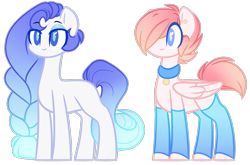 Size: 1889x1249 | Tagged: safe, artist:purplegrim40, oc, oc only, earth pony, pegasus, pony, choker, clothes, duo, earth pony oc, eyelashes, female, hair over one eye, leg warmers, mare, pegasus oc, simple background, smiling, transparent background