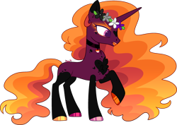 Size: 2852x2020 | Tagged: safe, artist:kurosawakuro, oc, pony, unicorn, female, floral head wreath, flower, high res, mare, simple background, solo, transparent background