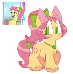 Size: 1965x2000 | Tagged: safe, artist:sidruni, posey bloom, earth pony, pony, g5, mane melody, my little pony: tell your tale, spoiler:g5, spoiler:my little pony: tell your tale, spoiler:tyts01e05, bow, simple background, solo, tail, tail bow, white background
