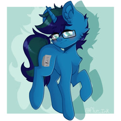 Size: 5000x5000 | Tagged: safe, artist:flur ink, oc, oc only, oc:arioso, pony, unicorn, glasses, male, stallion, tail, two toned mane, two toned tail