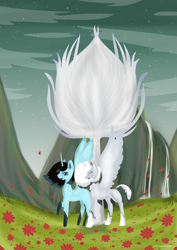 Size: 2893x4092 | Tagged: safe, artist:prismapony, oc, oc:destiny, oc:gardener, oc:winnower, alicorn, pony, alicorn oc, alicornified, chibi, destiny, destiny (video game), fantasy class, horn, magic, race swap, warrior, wings