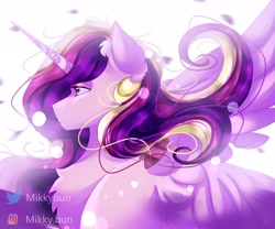 Size: 3000x2500 | Tagged: safe, artist:mikkybun, princess cadance, pony, g4, beautiful, chest fluff, high res, profile, solo