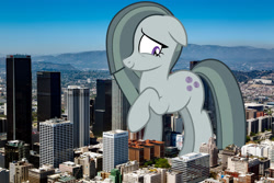 Size: 2201x1467 | Tagged: safe, artist:gamemasterluna, artist:theotterpony, marble pie, earth pony, pony, g4, california, female, giant pony, giantess, highrise ponies, irl, los angeles, macro, mare, photo, ponies in real life, solo, story included