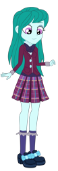 Size: 1268x3683 | Tagged: safe, artist:gmaplay, cold forecast, human, equestria girls, g4, background human, bowtie, clothes, crystal prep academy uniform, female, frilly socks, necktie, plaid skirt, pleated skirt, school tie, school uniform, schoolgirl, shoes, simple background, skirt, socks, solo, transparent background