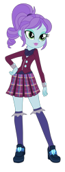 Size: 1427x3756 | Tagged: safe, artist:gmaplay, crystal lullaby, human, equestria girls, g4, background human, clothes, crystal prep academy uniform, school uniform, simple background, socks, solo, thigh highs, transparent background