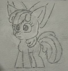 Size: 1954x2048 | Tagged: safe, artist:zachamiltonssb5, apple bloom, earth pony, pony, g4, female, filly, foal, sketch, solo, traditional art