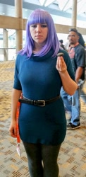 Size: 624x1281 | Tagged: safe, artist:owl-eye-2010, boulder (g4), maud pie, human, bronycon, bronycon 2016, g4, clothes, cosplay, costume, irl, irl human, photo