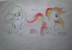 Size: 593x413 | Tagged: safe, artist:steve beaumont, firefly, pegasus, pony, g1, g3, body markings, concept art, fire, g1 to g3, generation leap, low quality, sketch, sketch dump, solo, traditional art, what could have been