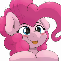 Size: 2160x2160 | Tagged: safe, artist:ljdamz1119, pinkie pie, earth pony, pony, g4, :p, blushing, high res, ponk, simple background, solo, tongue out, transparent background
