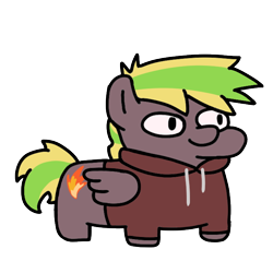 Size: 720x720 | Tagged: safe, artist:fluttershank, oc, oc only, pegasus, pony, pony town, clothes, hoodie, simple background, solo, squatpony, transparent background