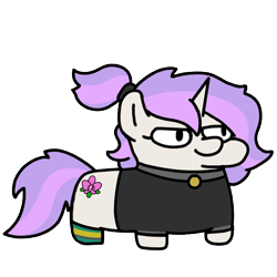 Size: 720x720 | Tagged: safe, artist:fluttershank, oc, oc only, oc:orchid, pony, unicorn, pony town, clothes, ponytail, simple background, socks, solo, squatpony, transparent background