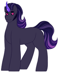 Size: 942x1150 | Tagged: safe, artist:purplegrim40, oc, oc only, pony, unicorn, horn, male, offspring, parent:king sombra, parent:twilight sparkle, parents:twibra, red eyes, simple background, solo, stallion, transparent background, unicorn oc