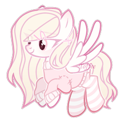 Size: 1057x1021 | Tagged: safe, artist:toffeelavender, oc, oc only, pegasus, pony, base used, clothes, eye clipping through hair, eyelashes, female, mare, pegasus oc, simple background, socks, solo, striped socks, transparent background, wings