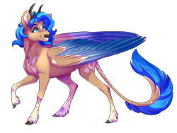 Size: 2400x1800 | Tagged: safe, artist:uunicornicc, oc, deer, deer pony, hybrid, original species, peryton, antlers, simple background, solo, transparent background