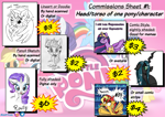 Size: 7016x4961 | Tagged: safe, artist:memprices, queen chrysalis, rarity, sunset shimmer, twilight sparkle, alicorn, changeling, changeling queen, pony, unicorn, the last problem, absurd resolution, advertisement, comic style, commission info, doodle, example, eye clipping through hair, eyebrows, eyebrows visible through hair, female, frown, fully shaded, grin, mare, older, older twilight, one eye closed, open mouth, open smile, pencil drawing, prices, princess twilight 2.0, scanned, shaded sketch, sketch, smiling, torso, traditional art, twilight sparkle (alicorn)