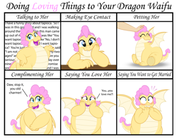 Size: 2167x1703 | Tagged: safe, artist:aleximusprime, oc, oc:buttercream, oc:buttercream the dragon, dragon, g4, bashful, belly, big belly, blushing, chubby, cute, doing loving things, dragoness, fat, female, hands on cheeks, heart shaped, looking at you, meme, petting, shocked, sitting, staring at you, staring into your soul, talking