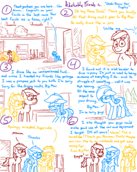 Size: 4779x6013 | Tagged: safe, artist:adorkabletwilightandfriends, applejack, big macintosh, rainbow dash, earth pony, pegasus, pony, comic:adorkable twilight and friends, g4, adorkable, adorkable friends, apologetic, apology, barn, car, comic, cute, door, dork, feel good, friendship, full circle, garage, generous, happy, hay, honesty, humility, kindness, lesson, pitchfork, racecar, redemption, shovel, slice of life, sorry