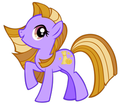 Size: 1237x1080 | Tagged: safe, artist:vernorexia, edit, vector edit, autumn crisp, earth pony, pony, g3, g4, blonde, brown mane, g3 to g4, generation leap, i can't believe it's not hasbro studios, multicolored mane, pink eyes, purple coat, raised hoof, show accurate, simple background, solo, straight mane, transparent background, vector