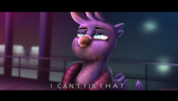 Size: 1773x1007 | Tagged: safe, artist:2fat2fly, gallus, griffon, pony, art pack:fun size 3, g4, blade runner, blade runner 2049, bored, clothes, gallus has a tiny dick, implied small penis, male