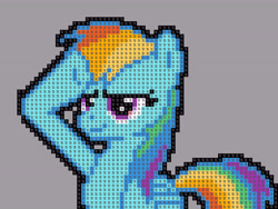 Size: 8320x6272 | Tagged: safe, rainbow dash, pegasus, pony, g4, female, mare, pixel art, r/place, rainbow dash salutes, reddit, salute