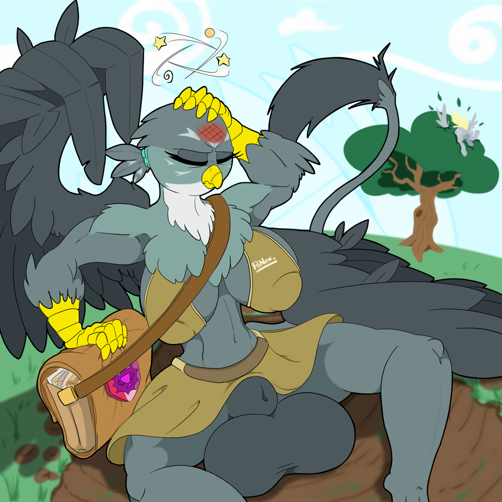 2837149 - explicit, artist:sanyo2100, derpy hooves, gabby, griffon, pegasu...