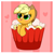 Size: 5048x5070 | Tagged: safe, artist:kittyrosie, part of a set, applejack, earth pony, pony, g4, :p, absurd resolution, applejack's hat, blushing, cowboy hat, cupcake, cute, female, food, hat, heart, heart eyes, jackabetes, kittyrosie is trying to murder us, mare, mlem, silly, silly pony, solo, tongue out, who's a silly pony, wingding eyes