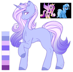 Size: 1174x1171 | Tagged: safe, artist:purplegrim40, princess cadance, trixie, oc, alicorn, pony, unicorn, g4, colored hooves, female, horn, magical lesbian spawn, mare, offspring, parent:princess cadance, parent:trixie, raised hoof, simple background, transparent background, unicorn oc