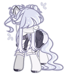 Size: 801x839 | Tagged: safe, artist:toffeelavender, oc, oc only, earth pony, pony, bag, clothes, collar, earth pony oc, hair over eyes, hoof polish, saddle bag, simple background, transparent background