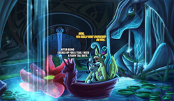 Size: 1750x1015 | Tagged: safe, artist:jamescorck, princess skystar, oc, oc:movie slate, classical hippogriff, hippogriff, pony, unicorn, g4, my little pony: the movie, boat, female, mare, mount aris, water