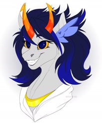 Size: 1800x2200 | Tagged: safe, artist:dementra369, oc, oc only, pony, homestuck, simple background, smiling, solo, white background