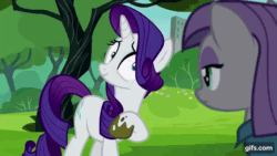 Size: 640x360 | Tagged: safe, screencap, maud pie, rarity, earth pony, pony, unicorn, g4, season 6, the gift of the maud pie, animated, boop, duo, eyes closed, female, gif, gifs.com, grin, mare, nervous, nervous smile, noseboop, open mouth, open smile, running, shrunken pupils, smiling