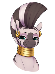 Size: 1449x1974 | Tagged: safe, artist:aquaticvibes, zecora, zebra, g4, bust, simple background, solo, white background