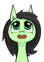 Size: 1000x1414 | Tagged: safe, artist:happy harvey, oc, oc only, oc:filly anon, earth pony, pony, cute, ear fluff, female, filly, foal, looking up, open mouth, phone drawing, simple background, smiling, solo, transparent background