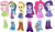 Size: 940x553 | Tagged: safe, edit, edited screencap, editor:pascalmulokozi2, screencap, applejack, fluttershy, pinkie pie, rainbow dash, rarity, spike, twilight sparkle, dog, equestria girls, g4, my little pony equestria girls, background removed, belt, boots, clothes, cowboy boots, cowboy hat, hat, high heel boots, humane five, humane six, shirt, shoes, simple background, skirt, socks, spike the dog, white background