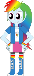 Size: 429x945 | Tagged: safe, artist:rupahrusyaidi, rainbow dash, equestria girls, g4, boots, clothes, high heel boots, shirt, shoes, simple background, skirt, socks, solo, transparent background
