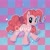 Size: 2000x2000 | Tagged: safe, artist:duvivi, pinkie pie, earth pony, pony, g4, checkered background, chromatic aberration, cute, diapinkes, female, high res, mare, solo, stars