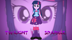 Size: 1280x720 | Tagged: safe, artist:matheusema, artist:pedro123emanuel, artist:qbert2kcat, artist:rupahrusyaidi, edit, twilight sparkle, equestria girls, g4, clothes, shirt, shoes, skirt, solo