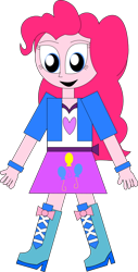 Size: 492x967 | Tagged: safe, artist:rupahrusyaidi, pinkie pie, equestria girls, g4, 1000 hours in ms paint, boots, clothes, high heel boots, shirt, shoes, simple background, skirt, solo, transparent background