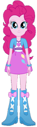 Size: 168x570 | Tagged: safe, artist:liggliluff, artist:rupahrusyaidi, edit, edited screencap, screencap, pinkie pie, equestria girls, g4, background removed, boots, clothes, high heel boots, not a vector, shirt, shoes, simple background, skirt, solo, transparent background