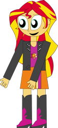 Size: 419x916 | Tagged: safe, artist:rupahrusyaidi, sunset shimmer, equestria girls, g4, 1000 hours in ms paint, boots, clothes, high heel boots, jacket, shirt, shoes, simple background, skirt, solo, transparent background