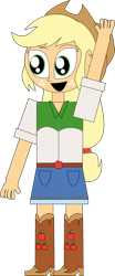 Size: 406x976 | Tagged: safe, artist:rupahrusyaidi, applejack, equestria girls, g4, 1000 hours in ms paint, belt, boots, clothes, cowboy boots, cowboy hat, hat, high heel boots, shirt, shoes, simple background, skirt, solo, transparent background