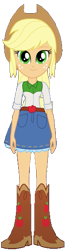 Size: 149x568 | Tagged: safe, artist:liggliluff, artist:rupahrusyaidi, applejack, equestria girls, g4, background removed, belt, boots, clothes, cowboy boots, cowboy hat, hat, high heel boots, shirt, shoes, simple background, skirt, solo, transparent background