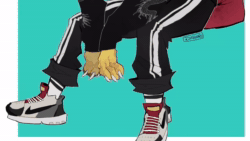 Size: 1280x720 | Tagged: safe, artist:catatau_6, discord, draconequus, dragon, anthro, g4, animated, clothes, conbons, design, dripcord, japanese, laughing, male, music, nike, nike (brand), pants, rap, rap music, sharp nails, shirt, shirt design, shoes, signature, simple background, sitting, snaggletooth, socks, solo, sound, sweatshirt, video, voice, voice acting, webm