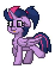 Size: 184x232 | Tagged: safe, artist:twilyisbestpone, derpibooru exclusive, twilight sparkle, alicorn, pony, pony town, g4, adorkable, alternate hairstyle, animated, chest fluff, cute, dork, female, floppy ears, gif, mare, pixel art, ponytail, silly, silly pony, simple background, solo, tongue out, transparent background, trotting, trotting in place, twiabetes, twilight sparkle (alicorn)