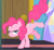 Size: 1067x991 | Tagged: safe, screencap, pinkie pie, earth pony, pony, ail-icorn, g4, interseason shorts, badass, blue eyes, cropped, death stare, door, epic, glare, glaring daggers, kick, kicking, lidded eyes, pinkie pie is not amused, serious, serious face, solo, twilight's bedroom, twilight's castle, unamused