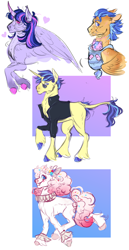 Size: 1800x3500 | Tagged: safe, artist:cactiflowers, flash sentry, twilight sparkle, oc, oc:orion sparkle, oc:twinkle, oc:white wedding, alicorn, earth pony, pegasus, pony, unicorn, g4, baby, baby carrier, baby pony, clothes, fangs, female, filly, foal, glasses, jacket, leather jacket, male, mare, offspring, parent:flash sentry, parent:pinkie pie, parent:twilight sparkle, parents:flashlight, ship:flashlight, shipping, stallion, straight, sunglasses