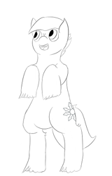 Size: 296x462 | Tagged: safe, artist:schumette14, oc, oc:gospel blues, earth pony, pony, bipedal, next generation, offspring, parent:toe-tapper, parent:torch song, parents:torchtapper, sketch