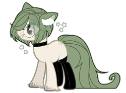 Size: 2845x2100 | Tagged: safe, artist:toffeelavender, oc, oc only, earth pony, pony, base used, choker, clothes, ear fluff, earth pony oc, eye clipping through hair, eyelashes, female, glasses, grin, high res, mare, simple background, smiling, socks, solo, transparent background