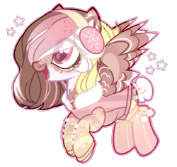 Size: 1417x1330 | Tagged: safe, artist:toffeelavender, oc, oc only, pegasus, pony, base used, clothes, earmuffs, eye clipping through hair, eyelashes, female, flying, mare, open mouth, pegasus oc, simple background, smiling, solo, transparent background